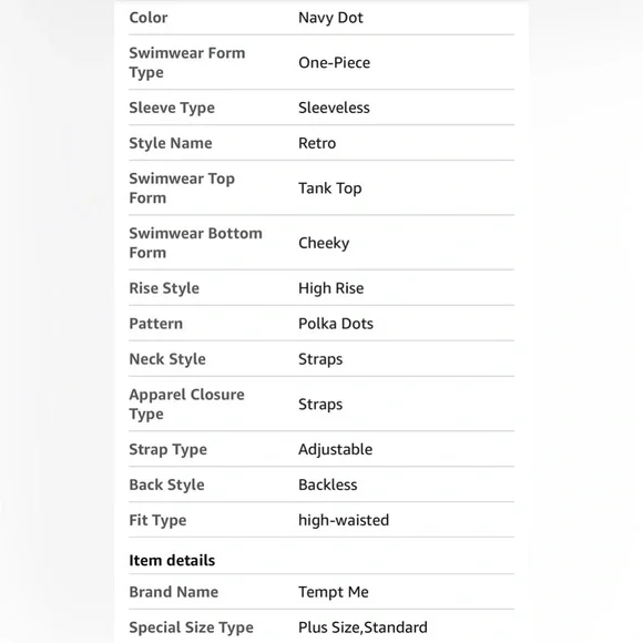 TemptMe One Piece Swimsuit Women Vintage Swimwear Tummy Control Slimming  XXL - Picture 13 of 13